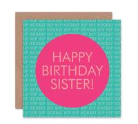 Wee Blue Coo Hip Hooray Sister Pink Turquoise Happy Birthday Card Wee Blue Coo Multicolor
