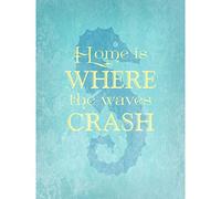 Wee Blue Coo Home Where Waves Crash Seahorse Large Wall Art Poster Print Thick Paper 18X24 Inch