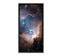 Wee Blue Coo Hubble Nebula N90 NGC602 Space Universe Long Panel Framed Wall Art Print