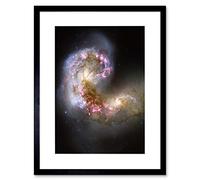 Wee Blue Coo Hubble Space Telescope Colliding Galaxies Framed Wall Art Print