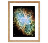 Wee Blue Coo Hubble Space Telescope Image Of The Crab Nebula Framed Wall Art Print