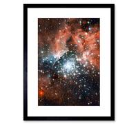 Wee Blue Coo HUBBLE SPACE TELESCOPE STAR CLUSTER BURSTS INTO LIFE FRAMED ART PRINT B12X2422