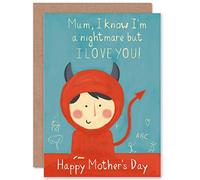 Wee Blue Coo I Am A Nightmare, But I Love You! Little Devil - Mothers Day Card CP3210