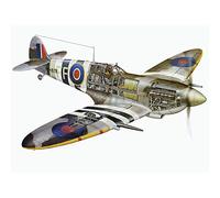 Wee Blue Coo Illustration 1941 Supermarine Spitfire Art Print Poster Wall Decor 12X16 Inch