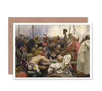 Wee Blue Coo ILYA YEFIMOVICH REPIN COSSACKS OLD MASTER PAINTING BLANK GREETINGS CARD