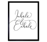 Wee Blue Coo Inhale And Exhale Modern Typography Art Print Framed Poster Wall Decor 12x16 inch