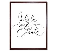 Wee Blue Coo Inhale And Exhale Modern Typography Art Print Framed Poster Wall Decor 12x16 inch
