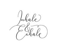 Wee Blue Coo Inhale And Exhale Modern Typography Premium Wall Art Canvas Print 18X24 Inch
