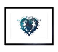 Wee Blue Coo Ink SpaceThistle Heart Artwork Home Decor 12x16" Framed Wall Art Print in Blue | Size: W12" x H16" Wee Blue Coo Blue W12" x H16"