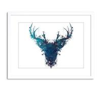 Wee Blue Coo Ink Splat Deer Stag Gift New Framed Wall Art Print