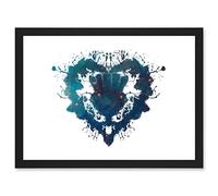 Wee Blue Coo Ink Splat Thistle Heart Scotland A4 Artwork Framed Wall Art Print