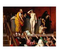 Wee Blue Coo Interior Portrait Historic Rome Gerome Slave Market Art Print Poster Wall Decor 12X16 Inch