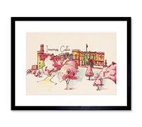 Artery8 Wall Art Print Inverness Castle Highland Scotland Scottish Watercolour Framed Art in Black | Size: W7" x H9" Artery8 Black W7" x H9"