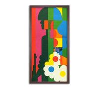 Wee Blue Coo Israel Independence Day Flower Soldier Long Panel Framed Wall Art Print