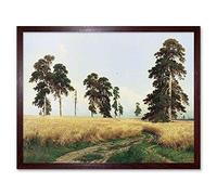 Wee Blue Coo Ivan Shishkin Rye Fields Shishkin Ivan Old Master Painting Art Print Framed Poster Wall Decor 12X16 Inch