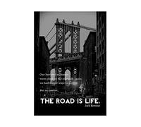 Wee Blue Coo Jack Kerouac Road Is Life Quote Picture Wall Art Print