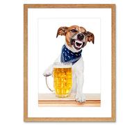 Wee Blue Coo Jack Russell Dog Mug Beer Pint Drunk Picture Framed Wall Art Print