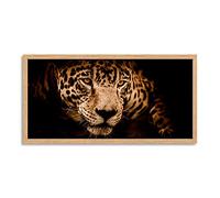 Wee Blue Coo Jaguar Head Face Big Cat Long Panel Framed Wall Art Print
