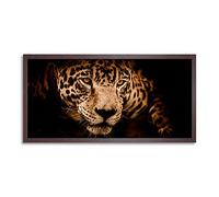 Wee Blue Coo Jaguar Head Face Big Cat Long Panel Framed Wall Art Print