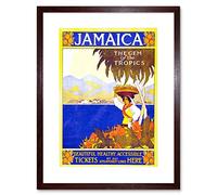 Wee Blue Coo Jamaica Gem Tropics Caribbean Steamship Ad Picture Framed Wall Art Print