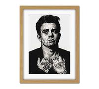 Wee Blue Coo James Dean Tattoo Inked Ikons Wayne Maguire Artwork Framed Wall Art Print 18X24 Inch