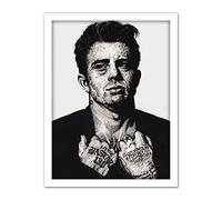 Wee Blue Coo James Dean Tattoo Inked Ikons Wayne Maguire Artwork Framed Wall Art Print 18X24 Inch
