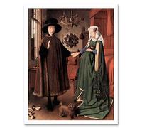 Wee Blue Coo Jan Van Eyck Arnolfini Wedding Old Master Painting Art Print Framed Poster Wall Decor 12X16 Inch