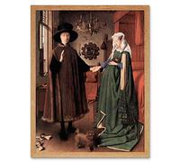 Wee Blue Coo Jan Van Eyck Arnolfini Wedding Old Master Painting Art Print Framed Poster Wall Decor 12X16 Inch