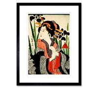 Wee Blue Coo Japanese Beauty With Irises Framed Wall Art Print