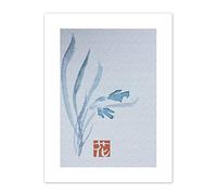 Wee Blue Coo Japanese Watercolour Flower Texture Art Print Canvas Premium Wall Decor Poster