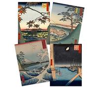 Wee Blue Coo Japanese Woodblock Utagawa Hiroshige Ukiyo-e Unframed Wall Art Print Poster Home Decor Premium Pack of 4