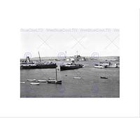 Wee Blue Coo Jersey Arrival Boats St Helier Channel Islands England BW Art Wall Art Print