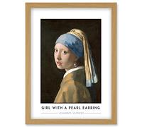 Wee Blue Coo Johannes Vermeer Girl With A Pearl Earring Painting Artwork Framed Wall Art Print A4