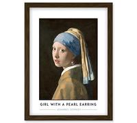 Wee Blue Coo Johannes Vermeer Girl With A Pearl Earring Painting Artwork Framed Wall Art Print A4
