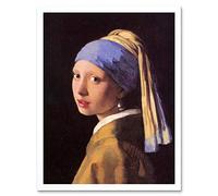 Wee Blue Coo Johannes Vermeer Girl With Pearl Earring Old Master Painting Art Print Framed Poster Wall Decor 12X16 Inch