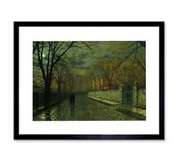 Wee Blue Coo John Atkinson Grimshaw Figures Moonlit Lane Rain Framed Print Picture F12X464
