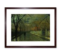 Wee Blue Coo John Atkinson Grimshaw Figures Moonlit Lane Rain Picture Framed Wall Art Print