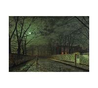 Wee Blue Coo John Atkinson Grimshaw Moonlit Street Painting Framed Art Print Picture F12X462