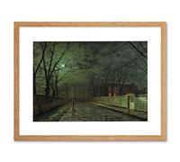 Wee Blue Coo John Atkinson Grimshaw Moonlit Street Painting Framed Art Print Picture F12X462