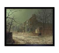 Wee Blue Coo John Atkinson Grimshaw Painting Yew Court Scalby 1870 Art Print Framed Poster Wall Decor 12X16 Inch
