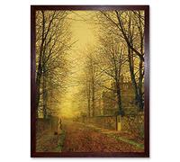 Wee Blue Coo John Atkinson Grimshaw Paintings Autumns Golden Glow Painting Art Print Framed Poster Wall Decor 12X16 Inch