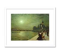 Wee Blue Coo John Atkinson Grimshaw Reflections On Thames 1880 Picture Framed Wall Art Print