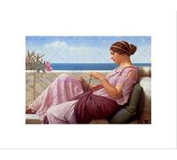 Wee Blue Coo John William Godward A Souvenir Old Master Wall Art Print