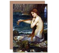 Wee Blue Coo JOHN WILLIAM WATERHOUSE MERMAID OLD MASTER PAINTING BLANK GREETINGS CARD