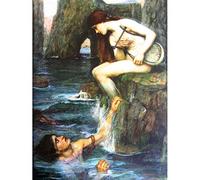 Wee Blue Coo John William Waterhouse The Siren Old Master Large Art Print Poster Wall Decor 18x24 inch