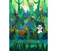 Wee Blue Coo Jungle Animals Amazon Art Print Poster Wall Decor 12X16 Inch