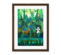 Wee Blue Coo Jungle Animals Amazon Wall Art Large Art Print Poster Wall Decor 18x24 inch Supplied Ready To Hang With Included Mount Brackets