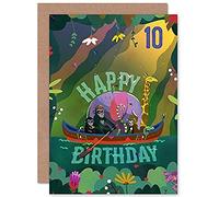 Wee Blue Coo Jungle Boat Kids 10th Birthday Card