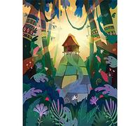 Wee Blue Coo Jungle Girls Cabin Sunset Art Print Poster Wall Decor 12X16 Inch