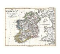 Wee Blue Coo Justus Perthes Map Ireland Four Districts Vintage Art Print Poster Wall Decor 12X16 Inch